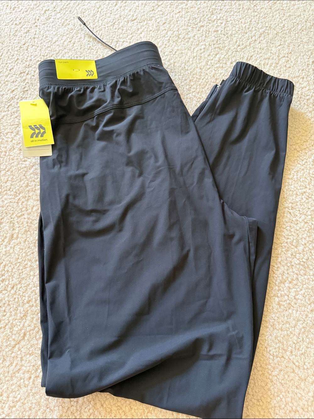 all in motion Men's Black Athletic Jogger Pants